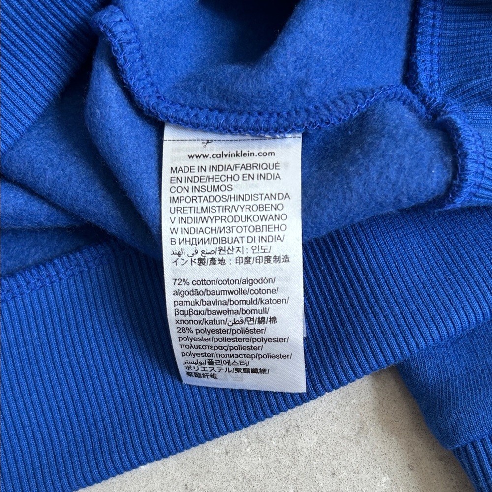 Calvin Klein Royal Blue Crewneck Sweater Men’s Sz M Casual Cozy Unisex Cotton - Picture 6 of 10